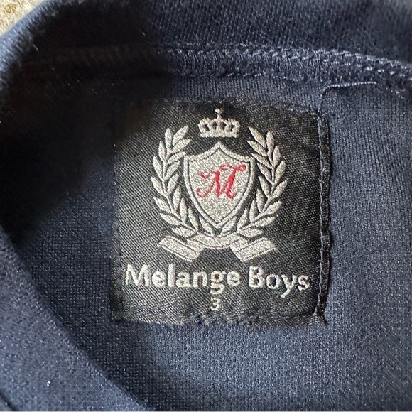 Melange Boys Navy Blue Windowpane Plaid Cactus Sweatshirt Boys Size 3 - Picture 3 of 4